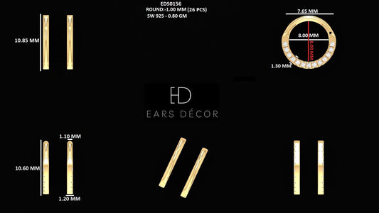 Round Cut Lab Diamond Hoop Earrings