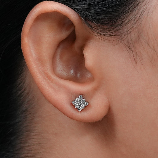 Round Cut Lab Diamond Minimalist Studs