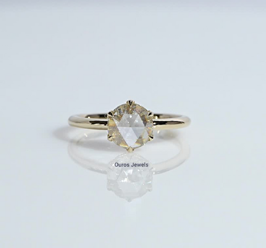 Rose Cut Round Diamond Solitaire Ring