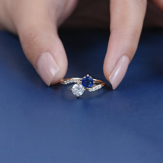 Round Cut Lab Grown Diamond Bypass Ring