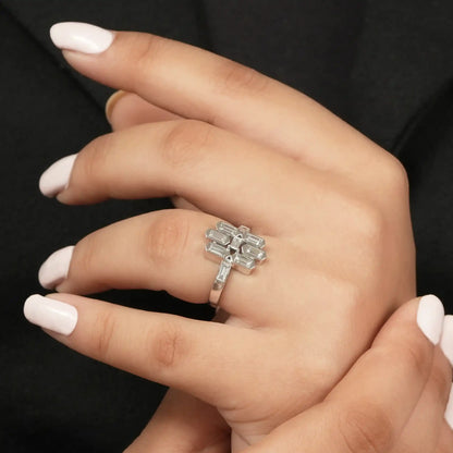 Baguette Cut Lab Grown Diamond Bezel Set Ring
