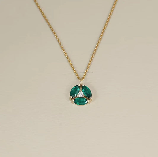 Emerald Marquise Gemstone Pendant