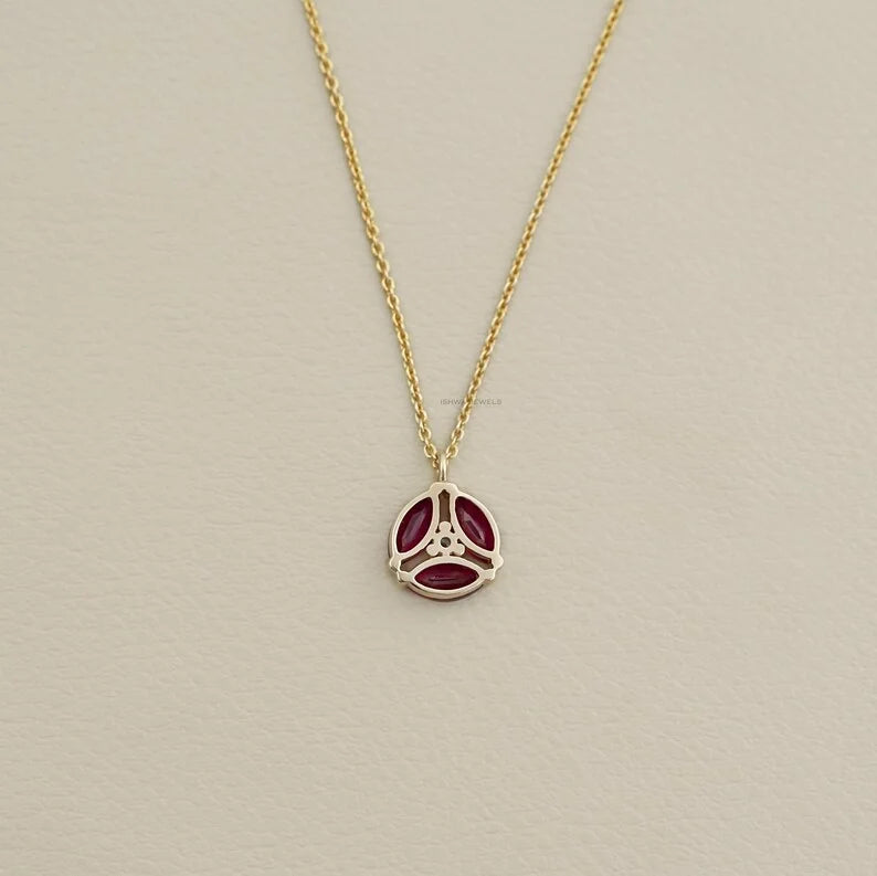 Ruby Marquise Gemstone Pendant