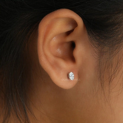 Oval Cut Diamond Stud Earrings