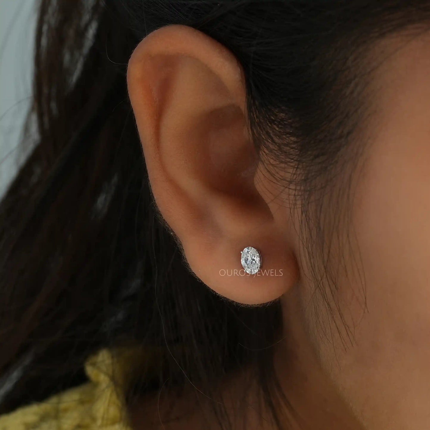 Oval Cut Diamond Stud Earrings