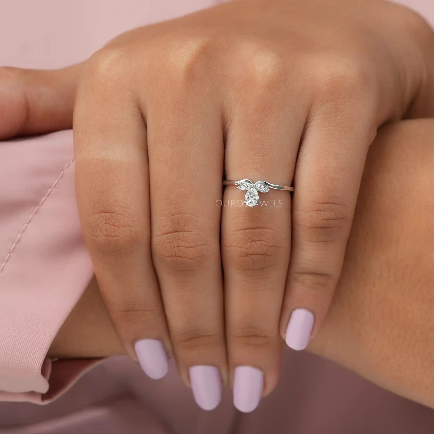 Three Stone Lab-Diamond engagement Ring
