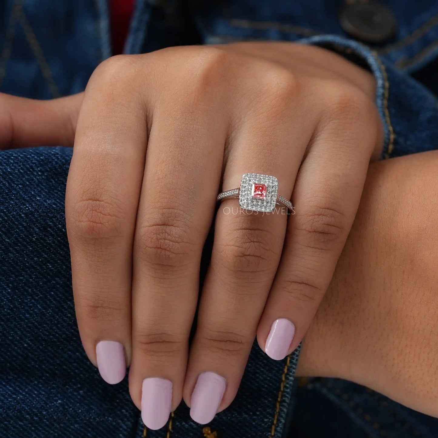 Pink Princess Double Halo Ring