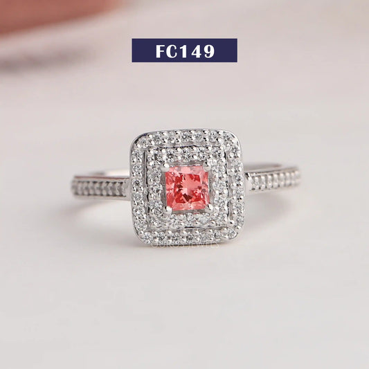 Pink Princess Double Halo Ring