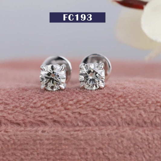 Olive Round Solitaire Stud Earring