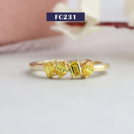 Yellow Emerald & Marquise Cut Ring