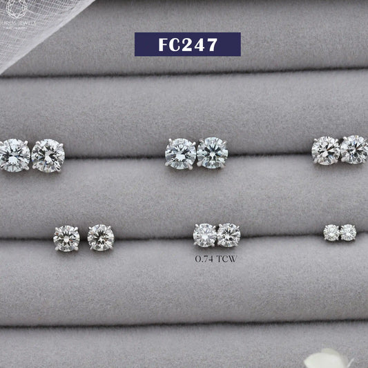 Green Round Lab Diamond Stud