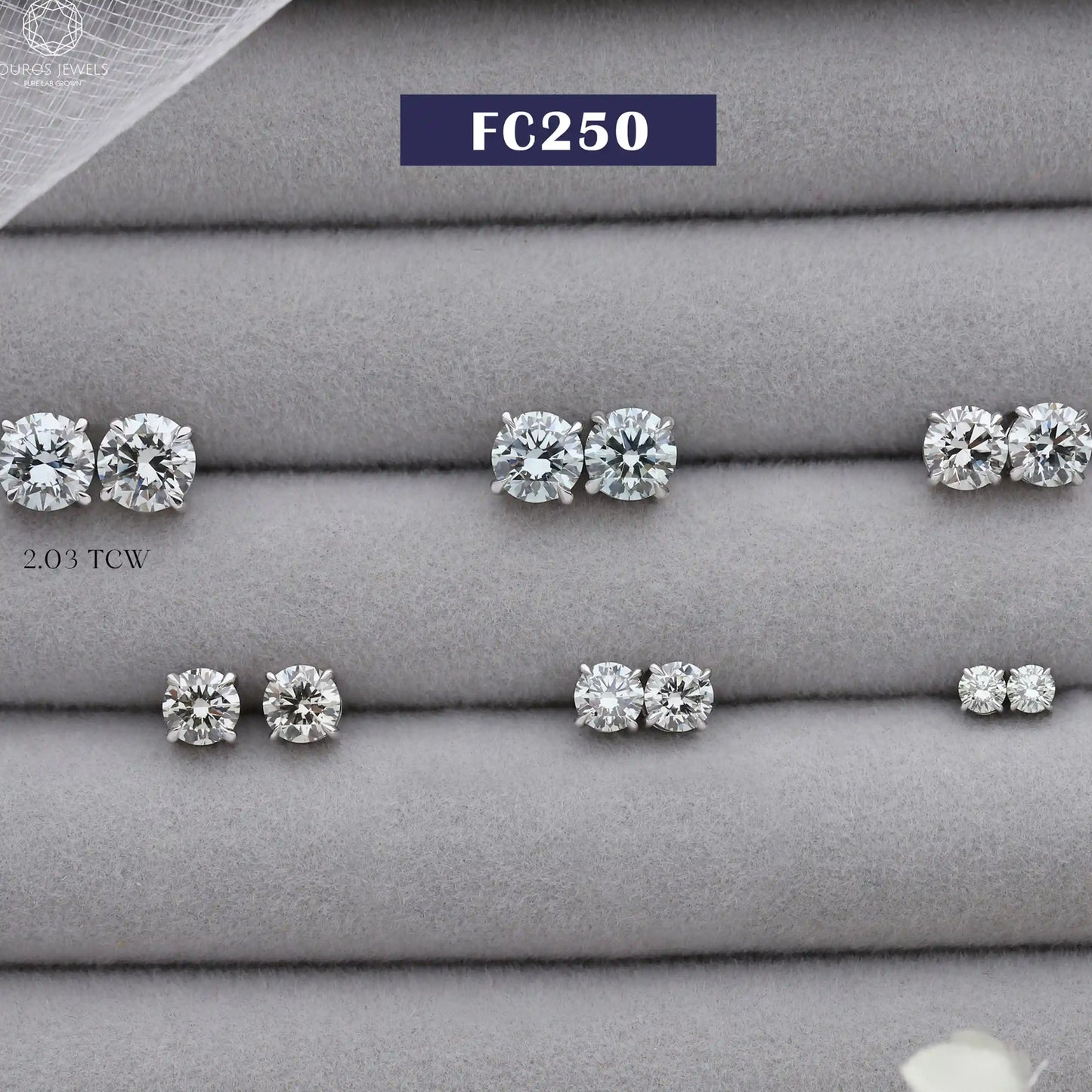 Green Round Diamond Stud Earrings