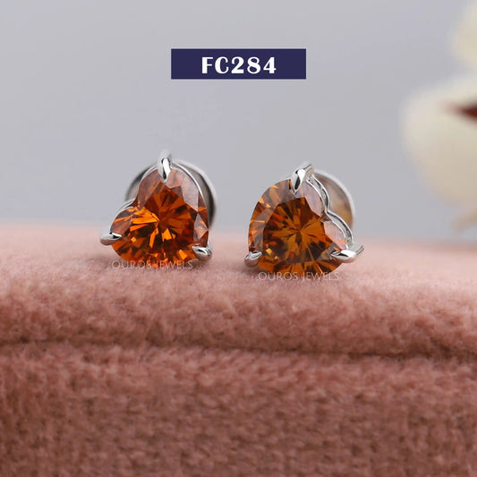 Red Heart Cut Stud Earrings