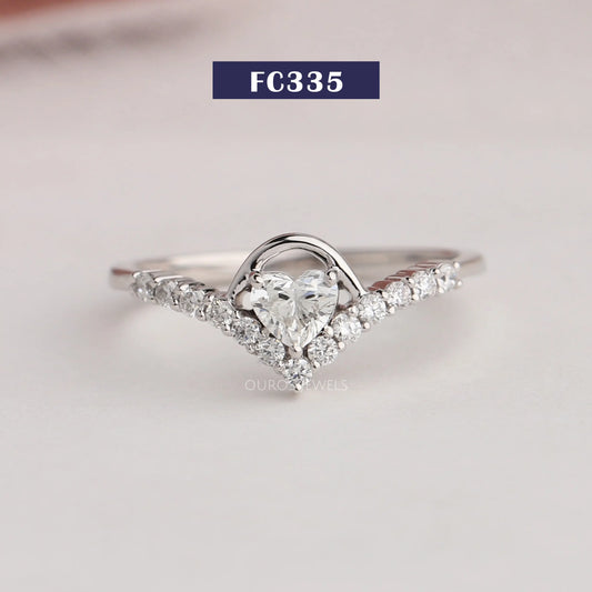 Heart Lab Diamond Curved Ring