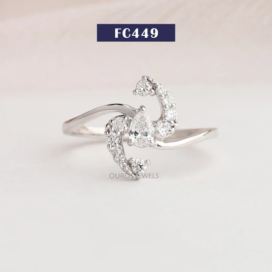 Pear Lab-Diamond Bypass Setting Ring