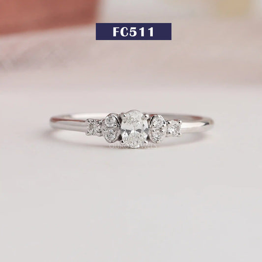 Oval Lab Diamond Cluster Ring