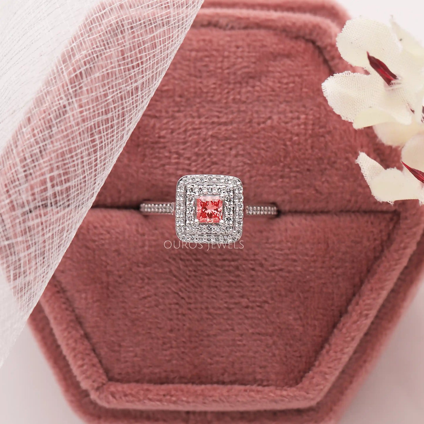 Pink Princess Double Halo Ring