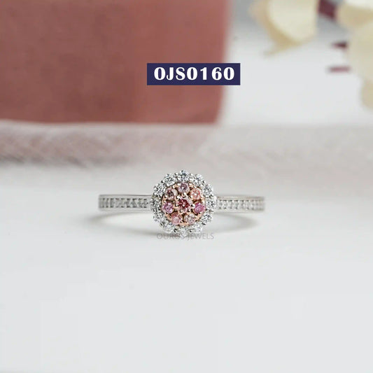 Round Lab Diamond Cluster Ring