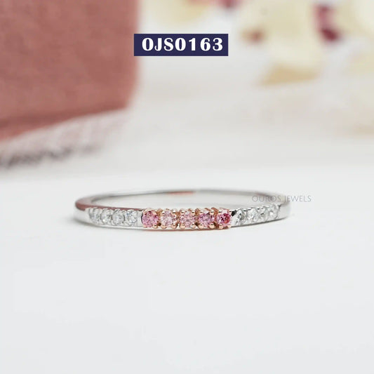 Pink Round Cut Diamond Accent Ring