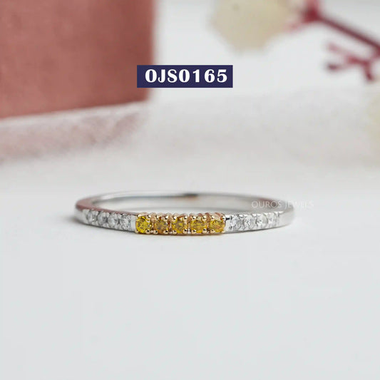 Yellow Round Cut Accent Diamond