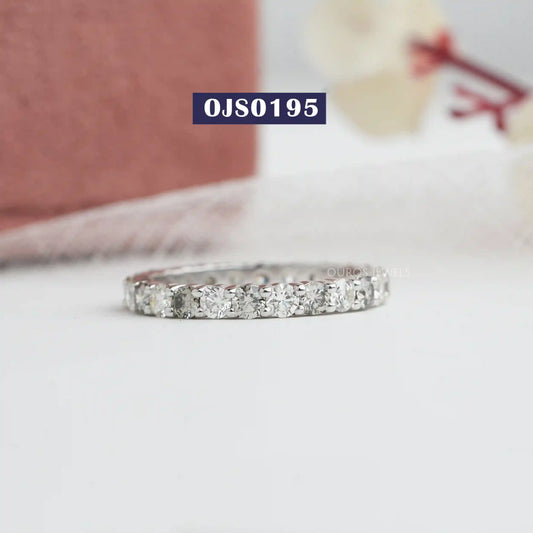 Olive Round Cut Eternity  Wedding Band