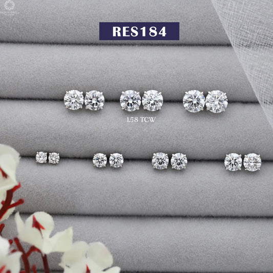 Round Lab Diamond Stud Earrings