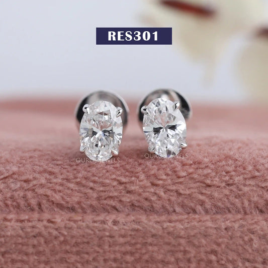 Oval Cut Diamond Stud Earrings