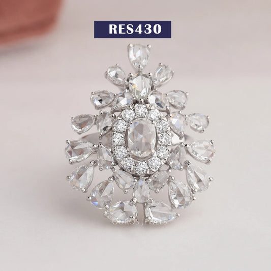 Multi Shape Diamond Cluster Ring