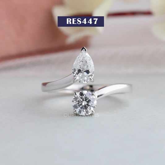 Pear & Round Lab Diamond Ring