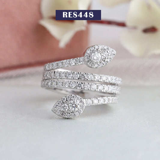 Round Cut Diamond Spiral Band