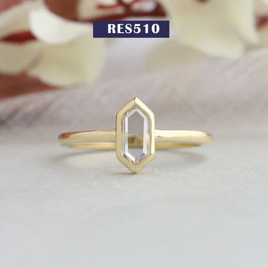 Hexagon Portrait Cut Diamond Ring
