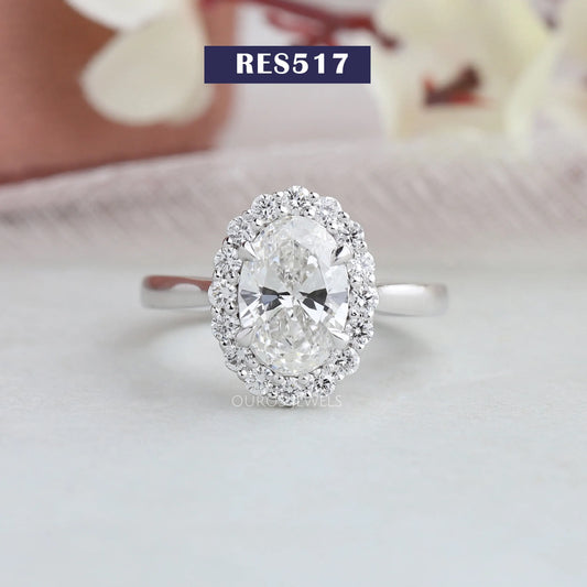Oval Halo Diamond Engagement Ring