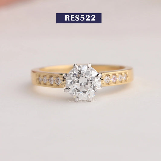 Old European Round Diamond Engagement Ring