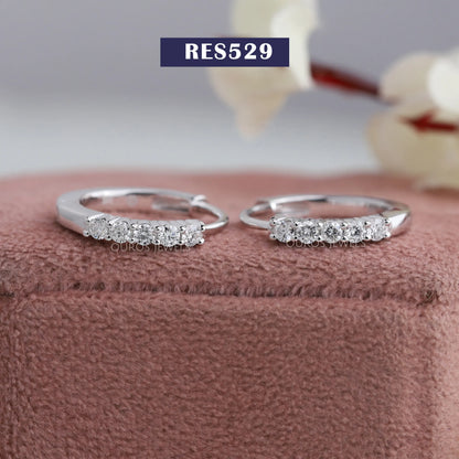 Round Diamond Hoop Earrings