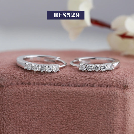 Round Diamond Hoop Earrings
