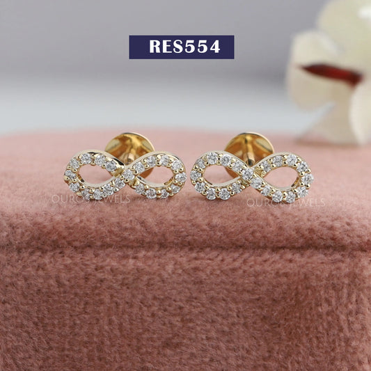 Round Diamond Infinity Design Earrings
